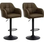 Barhocker, Braun, Leder, 56x116x41 cm, Esszimmer, Barm&ouml;bel, Barhocker