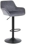 Barhocker, Grau, Textil, 51x110x38 cm, Esszimmer, Barm&ouml;bel, Barhocker