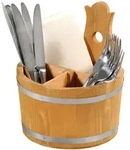 Kesper Deko-Halter, Braun, Holz, Rund, 17x20x17 cm, K&uuml;chenzubeh&ouml;r, Besteckk&auml;sten