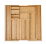 Relaxdays Besteckkasten, Hellbraun, Holz, Holzwerkstoff, 45x5.5x44.5 cm,