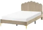 Beliani Bett, Taupe, Textil, 120x200 cm, Schlafzimmer, Betten