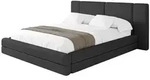 Altdecor Polsterbett, Schwarz Hochglanz, Textil, 160x200 cm, Schlafzimmer, Betten,