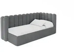 Altdecor Einzellbett, Graphit, Textil, 100x200 cm, Kinderzimmer & Jugendzimmer,