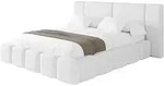 Altdecor Polsterbett, Wei&szlig; Hochglanz, Textil, 200x200 cm, Schlafzimmer, Betten,
