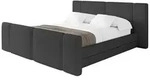 Altdecor Polsterbett, Schwarz Hochglanz, Textil, 160x200 cm, Schlafzimmer, Betten,