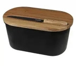 Husla Brotkasten, Schwarz, Holz, 21.5x19x37.5 cm, K&uuml;chenzubeh&ouml;r, Brotk&auml;sten &