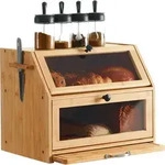 Brotkasten, Hellbraun, Naturmaterialien, 25x32.5x39 cm, K&uuml;chenzubeh&ouml;r,...