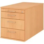 b&uuml;m&ouml; Rollcontainer, Buche, Holzwerkstoff, Nachbildung,Buche, 4 Schubladen,