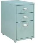[en.casa] Rollcontainer, Mintgr&uuml;n, Metall, 3 Schubladen, 28x48x41 cm,...