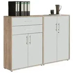Mid.you Aktenschrank Office Edition - SW Set 12, Wei&szlig;, Eiche, Holzwerkstoff, 3