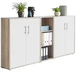 Mid.you Aktenschrank Office Edition - SW Set 8, Wei&szlig;, Sonoma Eiche,...