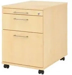 b&uuml;m&ouml; Rollcontainer, Ahorn, Holzwerkstoff, Nachbildung,Ahorn, 3 Schubladen,