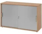 b&uuml;m&ouml; Schiebet&uuml;renschrank, Nussbaum, Silber, Holzwerkstoff,...