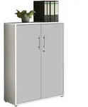 Mid.you Aktenschrank Office Edition, Grau, Wei&szlig;, Holzwerkstoff, 2 F&auml;cher,