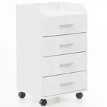Kadima Design Rollcontainer, Wei&szlig;, Kunststoff, 4 Schubladen, Rechteckig, Rollen,
