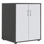 Mid.you Aktenschrank Office Edition, Anthrazit, Wei&szlig;, Holzwerkstoff, 2 F&auml;cher,