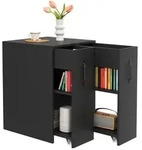 Okwish Sideboard, Schwarz, Holzwerkstoff, Rechteckig, 52x75x50 cm, Wohnzimmer,