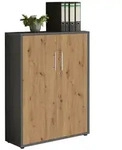 Mid.you Aktenschrank Office Edition, Anthrazit, Eiche Artisan, Holzwerkstoff, 2