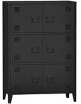 [en.casa] B&uuml;roschrank, Schwarz, Metall, 80x113x40 cm, Arbeitszimmer, Aktenschr&auml;nke
