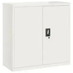 vidaXL Aktenschrank, Wei&szlig;, Metall, 2 F&auml;cher, 40x90x90 cm, Arbeitszimmer,