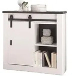 Furn.Design Aktenschrank, Wei&szlig;, Anthrazit, Holzwerkstoff, Nachbildung,Pinie, 2