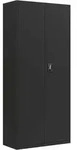 vidaXL Aktenschrank, Schwarz, Metall, 4 F&auml;cher, 40x200x90 cm, Arbeitszimmer,