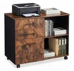 Relaxdays Rollcontainer, Braun, Holzwerkstoff, Metall, Kunststoff, 80x66x40 cm,