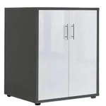 Mid.you Aktenschrank Office Edition, Anthrazit, Wei&szlig; Hochglanz, Holzwerkstoff,...