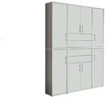 Mid.you Aktenschrank, Grau, Wei&szlig;, Holzwerkstoff, 10 F&auml;cher, 4 Schublade(n)