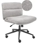 Beliani Schreibtischstuhl, Hellgrau, Textil, 64x80x68 cm, Arbeitszimmer,