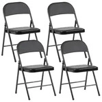 Beliani Klappstuhl, Schwarz, Metall, 45x77x47 cm, Wohnzimmer, Sessel