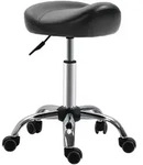 Homcom Rollhocker, Schwarz, Leder, 48x71x48 cm, Arbeitszimmer, B&uuml;rost&uuml;hle,