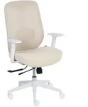 Beliani B&uuml;rostuhl, Beige, Wei&szlig;, Textil, 64x115x60 cm, Arbeitszimmer,...