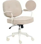 Beliani Schreibtischstuhl, Beige, Kunststoff, 60x81x65 cm, Arbeitszimmer,