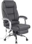 TPFLiving B&uuml;rostuhl, Schwarz, Leder, 68x127x64 cm, Arbeitszimmer, B&uuml;rost&uuml;hle,