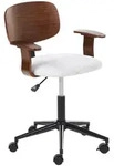 Beliani Schreibtischstuhl, Braun, Hellgrau, Textil, 63x74x63 cm, Arbeitszimmer,