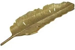 Livetastic Dekoschale, Gold, Metall, Blatt, 18x4x60 cm, handgemacht, mit Beinen,