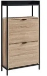 [en.casa] Schuhkipper, Schwarz, Eiche, Metall, Rechteckig, 60x115.5x23.5 cm,