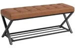 Homcom Schuhbank, Braun, Metall, F&uuml;llung: Schaumstoff, X-Form, 112x47x37 cm,