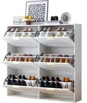 Stilvora Schuhschrank, Wei&szlig;, Holzwerkstoff, 6 F&auml;cher, Rechteckig,Rechteckig,
