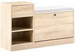 Beliani Schuhschrank, Hellbraun, Braun, Grau, Holzwerkstoff, 96x57x30 cm,...