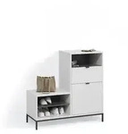 Livinity&reg; Schuhschrank, Wei&szlig;, Holzwerkstoff, 3 F&auml;cher, 1 Schubladen,...