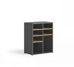 Vicco Schuhschrank, Anthrazit, Eiche, Holzwerkstoff, 5 F&auml;cher, Rechteckig,