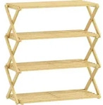 Homcom Schuhregal, Natur, Bambusholz, Bambus, 60x67x29 cm, Garderobe,