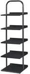 [en.casa] Schuhregal, Schwarz, Metall, 34x119x32 cm, Garderobe, Schuhaufbewahrung,