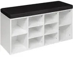 tectake Schuhschrank, Schwarz, Wei&szlig;, Holz, Rechteckig, 103.5x48x30 cm, Garderobe,