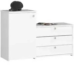 Akord Schuhschrank, Wei&szlig;, Holzwerkstoff, Nachbildung, 5 F&auml;cher,