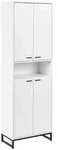 Beliani Schuhschrank, Wei&szlig;, Schwarz, Holzwerkstoff, 60x186x33 cm, Garderobe,