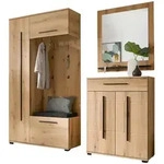 Furn.Design Garderoben-Set, Eiche, Holzwerkstoff, Metall, Glas,...