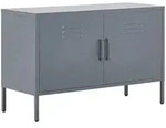 Beliani Lowboard, Grau, Metall, 2 F&auml;cher, 100x65x40 cm, Wohnzimmer, Wohnw&auml;nde,